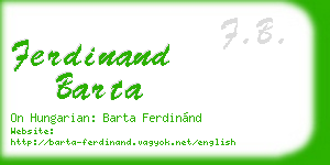 ferdinand barta business card